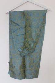 Luxe Zijden Lounge Set- Avocado-groen met Elegante Bloemenprint