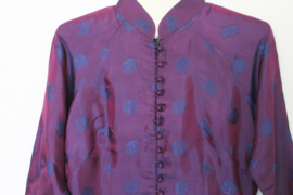 Vietnamese Traditionele Jurk (Áo Dài 3manh) - Blauwe-paarse met Broek - Dames