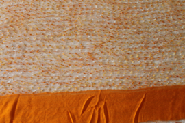 Oranje, witte, doorzichtige zijden sjaal