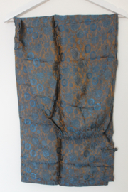 Luxe Zijden Lounge Set-  Grijs met Elegante Bloemenprint 