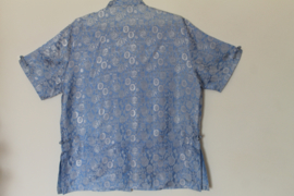 Zijden Lounge Set – Uniseks (Shirt & Broek)Licht blauwe 