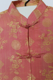 Zijden Lounge Set – Uniseks (Shirt & Broek) Oranje 