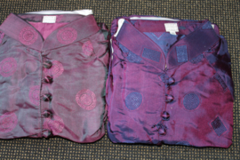 Vietnamese Traditionele Jurk (Áo Dài 3manh) - Blauwe-paarse met Broek - Dames