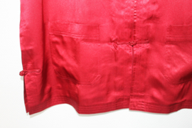 Korte mouwen zijde blouse, overhemd met  2zakjes voor mannenprint maat  L, XXl