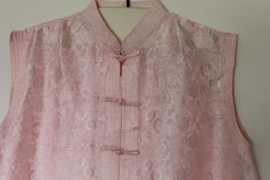 Roze blouse zijde bloemen  zonder mouwen voor  vrouwen maat  XXl