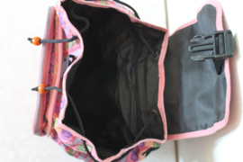 Roze brokaten rugzak opvouwbare