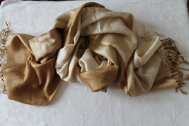 Tweekleurige bruine cashmere sjaal