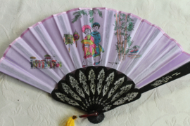 Handwaaier Paars-roze