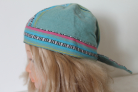 Groene blauwe muts of  hoofddeksel