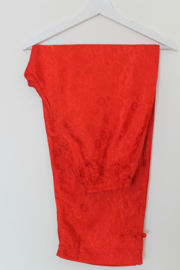 Zijden Lounge Set – Uniseks (Shirt & Broek)Fussia rode maat  S- M- L -XXl