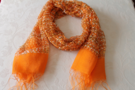 Oranje, witte, groene doorzichtige zijden sjaal