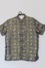 Zijden Lounge Set – Uniseks (Shirt & Broek)Grijs 