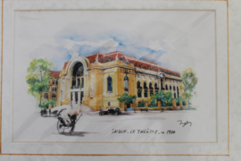 foto's  van beroemde gebouwen in Viet Nam in de jaren negentien