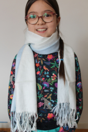 Tweekleurige lichtblauwe cashmere sjaal
