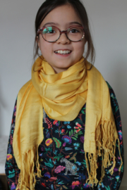 Gele superzachte Cashmere sjaal