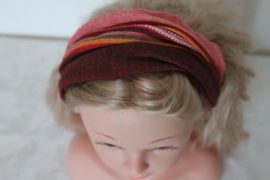 Roze, donkerrode haarband