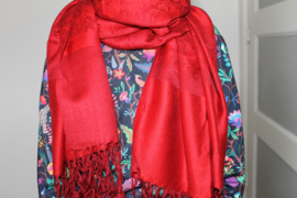 Wijnrode cashmere sjaal