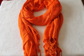 Vrolijke oranje carrot cashmere sjaal