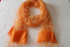 Oranje, witte, roze, gele doorzichtige zijden sjaal