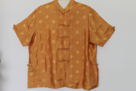 Zijden Lounge Set – Uniseks (Shirt & Broek)Bruine, maat  S- M- L -XXl