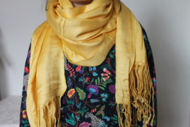 Gele superzachte Cashmere sjaal