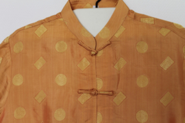 Zijden Lounge Set – Uniseks (Shirt & Broek)Bruine, maat  S- M- L -XXl