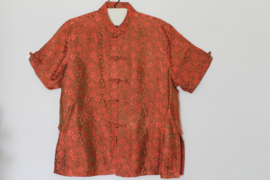 Zijden Lounge Set – Uniseks (Shirt & Broek)Rode  maat  S- M- L -XXl