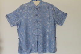 Zijden Lounge Set – Uniseks (Shirt & Broek)Licht blauwe 