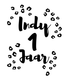 Statische Raamsticker Verjaardag 'Indy'