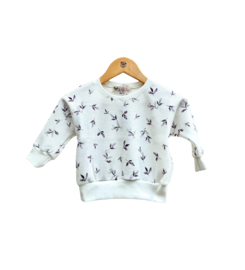 Lounge Sweater Purple Leaves