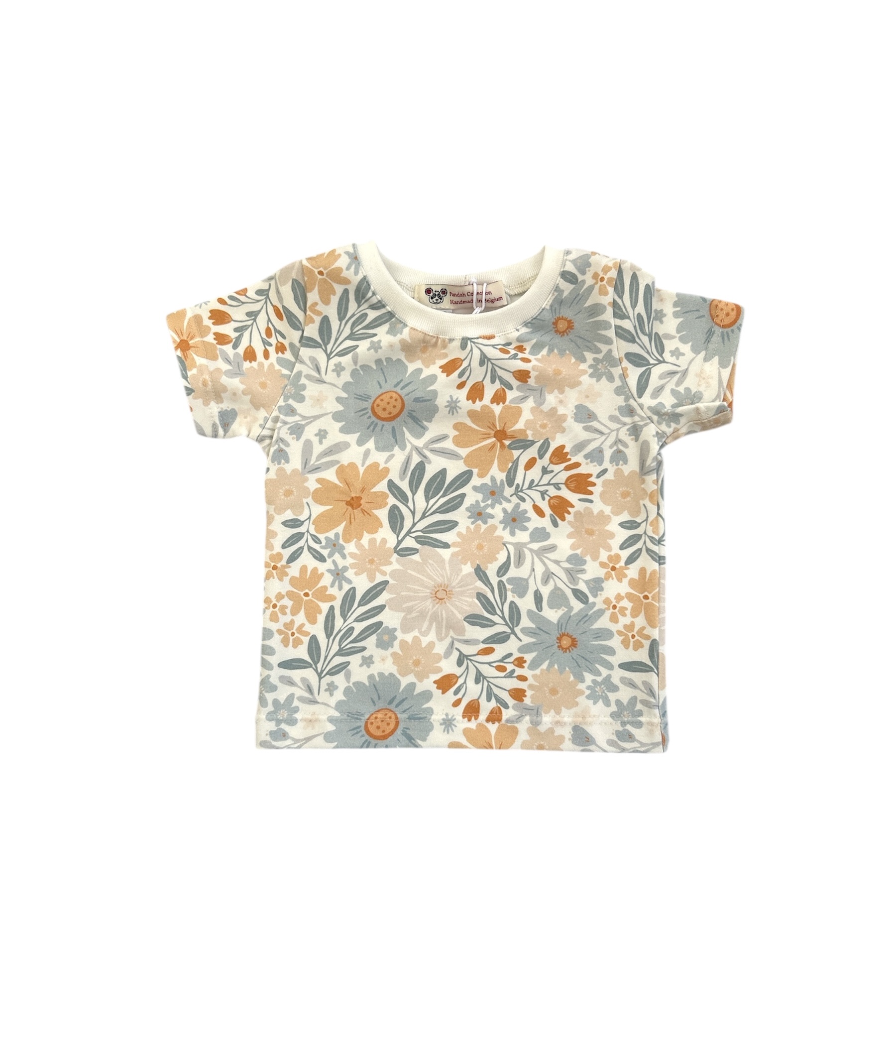 T-shirt Flower Blue Peach