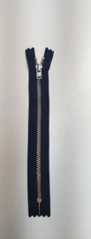 YKK 18cm broek rits blauw zilver metaal