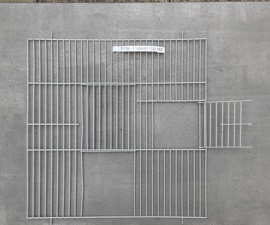 Voorfront 40 x 40 cm  coating grijs, 2 deuren