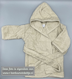 Badjas 1-2 jaar Sandstone Grey geborduurd met naam.