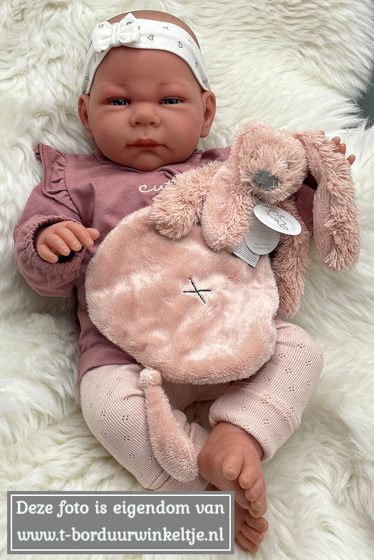 Knuffeldoekje Richie Oud Roze geborduurd met naam