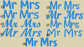 Douchelakens 70X140 CM geborduurd met Mr & Mrs