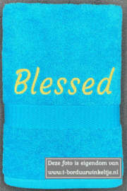 Handdoek Turquoise geborduurd met naam