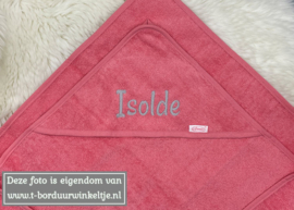 Badcape Indian Red 80 CM geborduurd met naam
