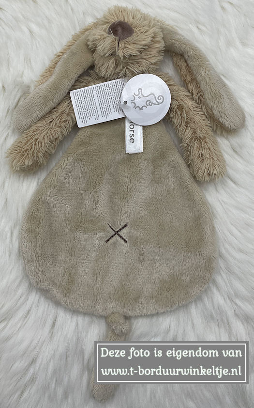 Knuffeldoekje Richie Beige geborduurd met naam