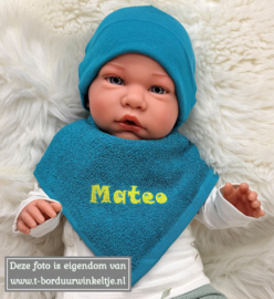 Monddoekje Lake Green geborduurd met naam