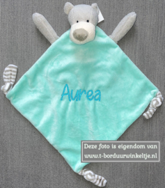 Kroeldoek Beer mint 23CM geborduurd met naam