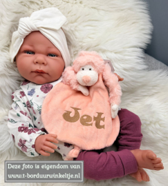 Tutdoek slingeraap Peach geborduurd met naam