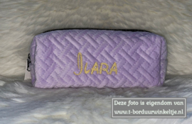 Paarse Velvet Etui geborduurd met naam