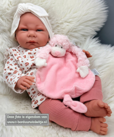 Tutdoek slingeraap Roze geborduurd met naam