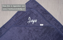 Badcape Navy Blue 80 CM geborduurd met naam