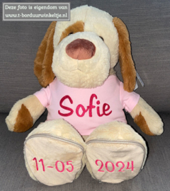 Sole Mates Hond met naam op shirt & datum op voetjes