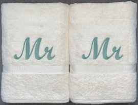 Handdoeken 50X100 CM geborduurd met Mr & Mr