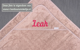 Badcape Pinkstone 80 CM geborduurd met naam