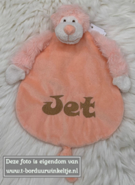 Tutdoek slingeraap Peach geborduurd met naam