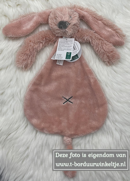 Knuffeldoekje Richie Oud Roze geborduurd met naam